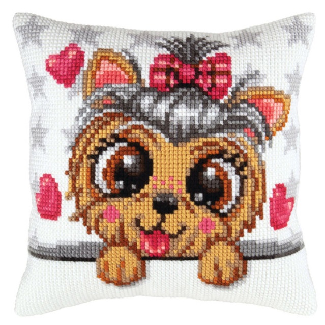 click here to view larger image of Yorkshire Terrier Cushion (counted canvas kit)