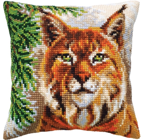 click here to view larger image of Lynx Cushion (counted canvas kit)