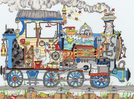 click here to view larger image of Cut Thru Steam Train   - Amanda Loverseed (counted cross stitch kit)