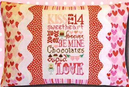 click here to view larger image of Valentine Typography Pillow Kit (counted cross stitch kit)