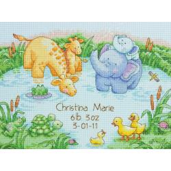 click here to view larger image of Little Pond Birth Record (counted cross stitch kit)