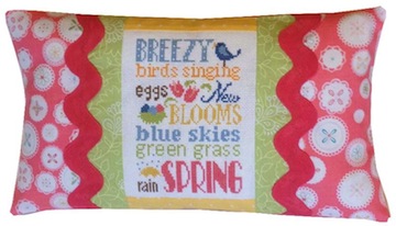 click here to view larger image of Spring Typography Pillow Kit (counted cross stitch kit)