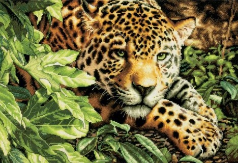 click here to view larger image of Leopard in Repose (counted cross stitch kit)