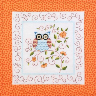 click here to view larger image of Owl Quilt Blocks (stamped cross stitch)