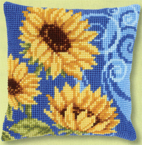 click here to view larger image of Sunflowers of Blue I (counted cross stitch kit)