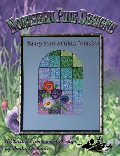 click here to view larger image of Pansy Stained Glass (counted canvas chart)