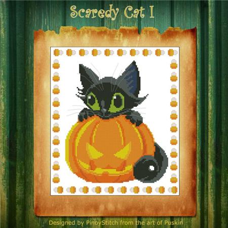 click here to view larger image of Scaredy Cat Halloween I (chart)