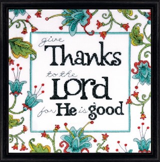 click here to view larger image of Heartfelt Give Thanks (counted cross stitch kit)