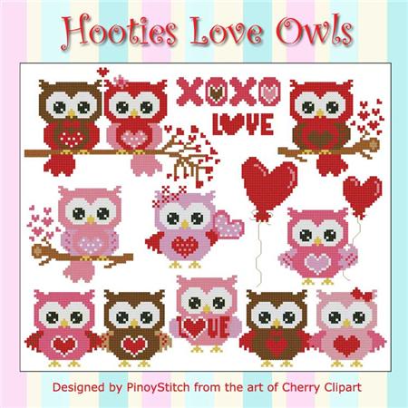 click here to view larger image of Hooties Love Owls (chart)
