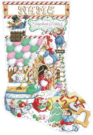 click here to view larger image of Gingerbread Mice Stocking (chart)