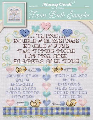 click here to view larger image of Twins Birth Sampler (chart)