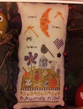 click here to view larger image of Autumn's Fright Pincushion (counted cross stitch kit)