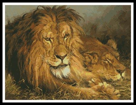 click here to view larger image of Lion and Lioness  (Geza Vastagh) (chart)