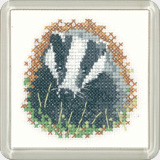 click here to view larger image of Badger - Little Friends - Coaster kit (counted cross stitch kit)