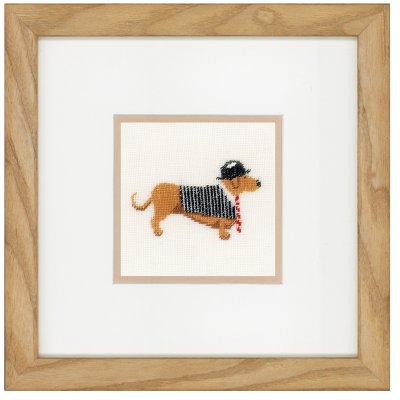 click here to view larger image of Dog in Bowler (counted cross stitch kit)