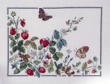 click here to view larger image of Butterfly and Strawberries (counted cross stitch kit)