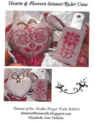 click here to view larger image of Hearts & Flowers Scissor / Ruler Case (chart)
