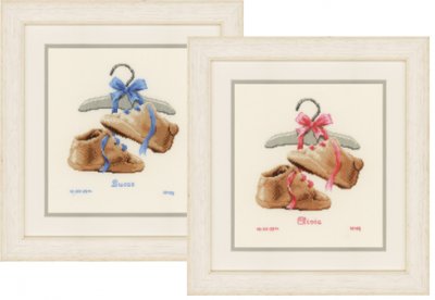 click here to view larger image of My First Shoes (Boy or Girl) (counted cross stitch kit)