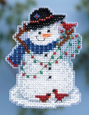 click here to view larger image of Snow Fun - Seasonal Ornaments / Pin Kit (counted cross stitch kit)