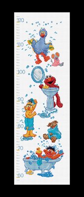 click here to view larger image of Sesame Street Groeimeter / Growth Chart - Aida (counted cross stitch kit)