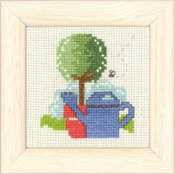 click here to view larger image of Blue Watering Can Mini Kit (counted cross stitch kit)