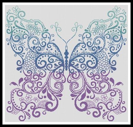 click here to view larger image of Purple Blue Green Butterfly    (chart)