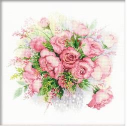 click here to view larger image of Watercolor Roses (counted cross stitch kit)