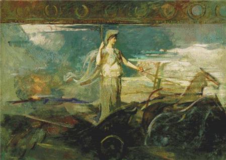 click here to view larger image of Minerva in a Chariot  (Abbott Handerson Thayer) (chart)