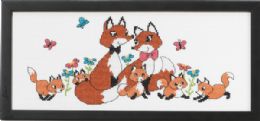 click here to view larger image of Fox Family, The (counted cross stitch kit)