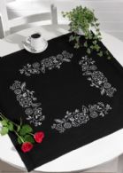 click here to view larger image of White Flowers Table Cloth (stamped cross stitch kit)