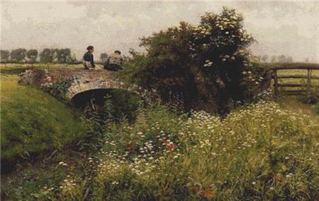 click here to view larger image of Meeting on the Bridge, A  (Emile Claus) (chart)