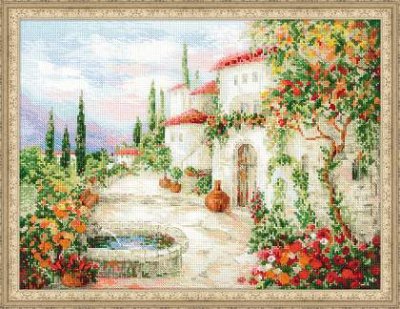 click here to view larger image of At The Fountain (counted cross stitch kit)