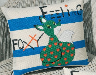 click here to view larger image of Feeling Foxy - Green (counted cross stitch kit)