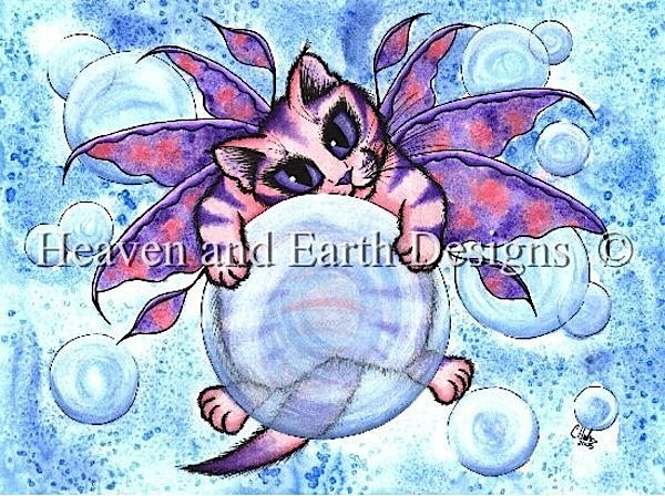 click here to view larger image of Bubble Fairy Kitten - Carrie Hawks (chart)