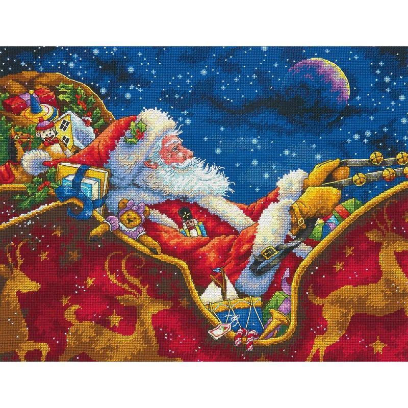 click here to view larger image of Santas Midnight Ride (counted cross stitch kit)