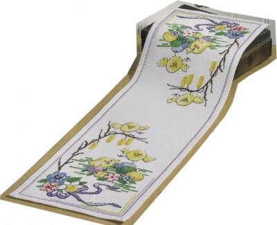click here to view larger image of Easter Chick Table Runner (counted cross stitch kit)