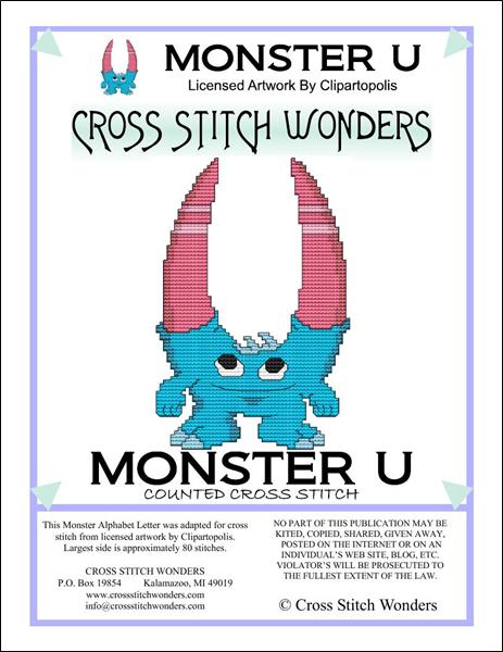 click here to view larger image of Monster Letter U (chart)