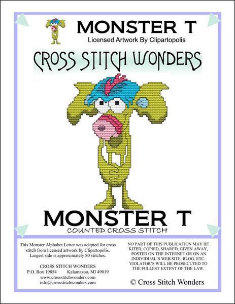 click here to view larger image of Monster Letter T (chart)