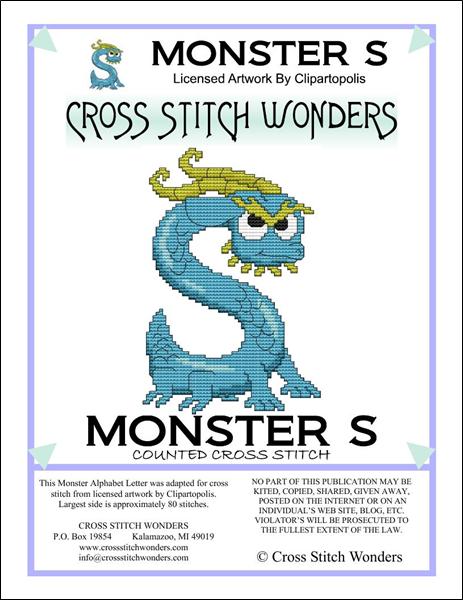 click here to view larger image of Monster Letter S (chart)