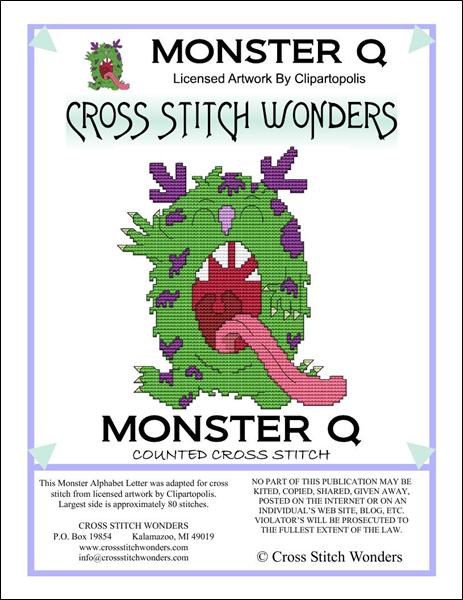 click here to view larger image of Monster Letter Q (chart)