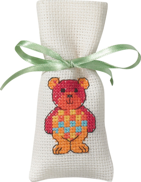 click here to view larger image of Teddy Checkered (counted cross stitch kit)