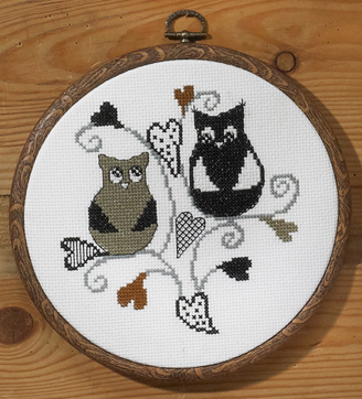 click here to view larger image of Owl Love (counted cross stitch kit)