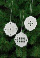 click here to view larger image of Hardanger Xmas Bulb Ornaments - Set of 3 Assorted (Hardanger and Cut Work)