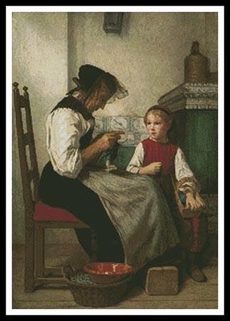 click here to view larger image of Grandmother and Young Girl  (Albert Anker) (chart)