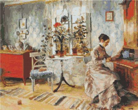 click here to view larger image of An Interior with a Woman Reading (Carl Larsson) (chart)