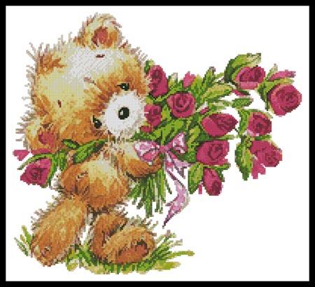 click here to view larger image of Teddy with Flowers  (Lena Faenkova) (chart)