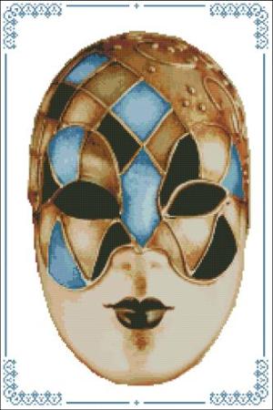click here to view larger image of Carnival Masks - 008 Gold Blue (chart)