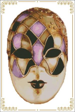 click here to view larger image of Carnival Masks - 009 Gold Pink (chart)