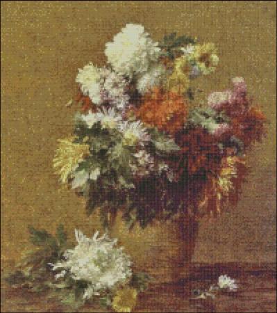 click here to view larger image of Fantin-Latour Chrysanthemums (chart)