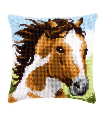 click here to view larger image of Fiery Stallion Cushion (needlepoint)